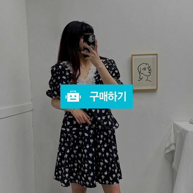 레이스 블랙 꽃 퍼프 미니 원피스 / 민클로즈 / 디비디비 / 구매하기 / 특가할인