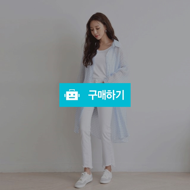 봄신상 루즈핏 시스루 체크 롱 셔츠 남방 / 겟잇미 / 디비디비 / 구매하기 / 특가할인