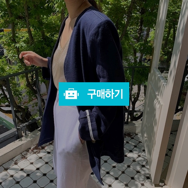 루즈핏 린넨 노카라 배색 스티치 자켓 / 쏘울미의 톡톡 스타일 / 디비디비 / 구매하기 / 특가할인