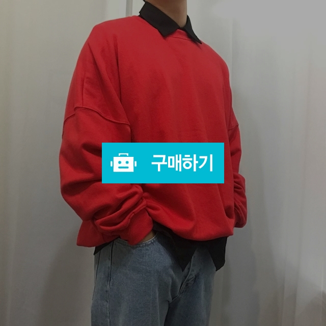 오버핏 무지 맨투맨 티셔츠 레드 / 93LOAD님의 스토어 / 디비디비 / 구매하기 / 특가할인