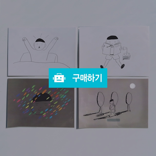 카드 4종 - 눈 / 미안의 작업실 / 디비디비 / 구매하기 / 특가할인