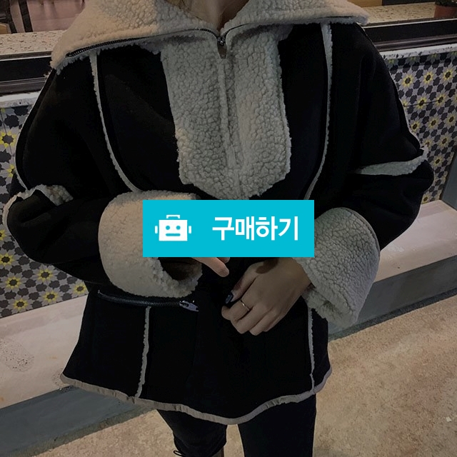 오버핏 가죽 반집업 양털무스탕 / 소이라인 / 디비디비 / 구매하기 / 특가할인