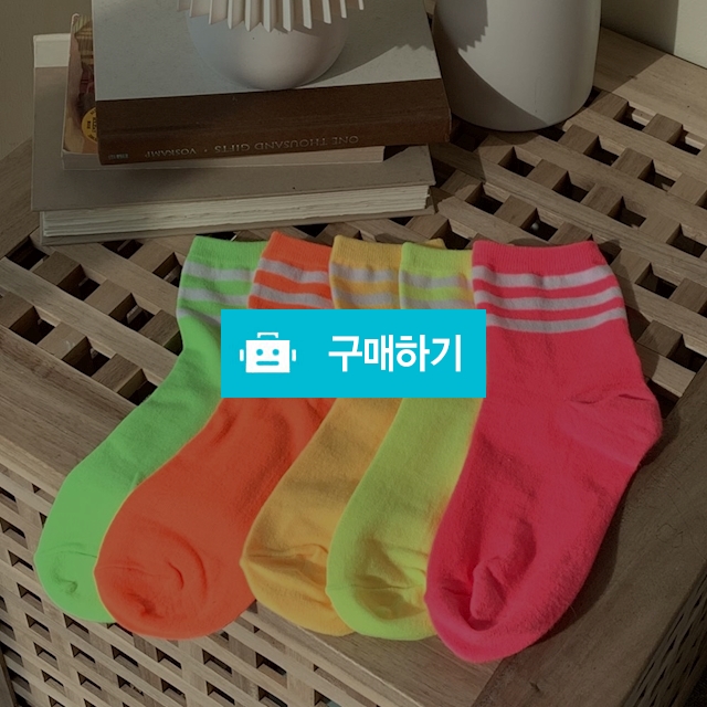 여성 삼선포인트 네온 중목양말 5켤레/10켤레 / 앤어바웃 / 디비디비 / 구매하기 / 특가할인