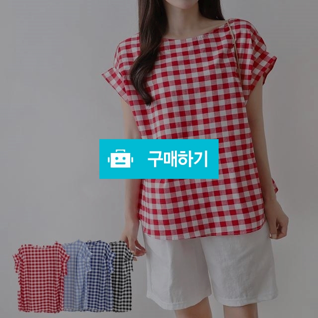 여름 루즈핏 고방체크 면 블라우스 / 예쁨마켓님의 스토어 / 디비디비 / 구매하기 / 특가할인