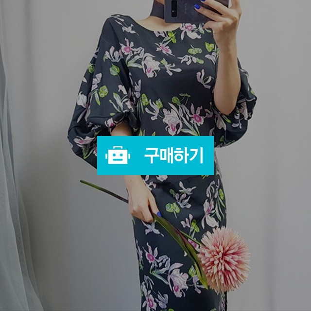 유니크 플라워 리본스트랩 벌룬소매 롱원피스 / 2915(입구싶오)님의 스토어 / 디비디비 / 구매하기 / 특가할인