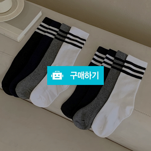 [당일출고] 5켤레 남녀 스포티 3라인 장목양말 / 앤어바웃 / 디비디비 / 구매하기 / 특가할인
