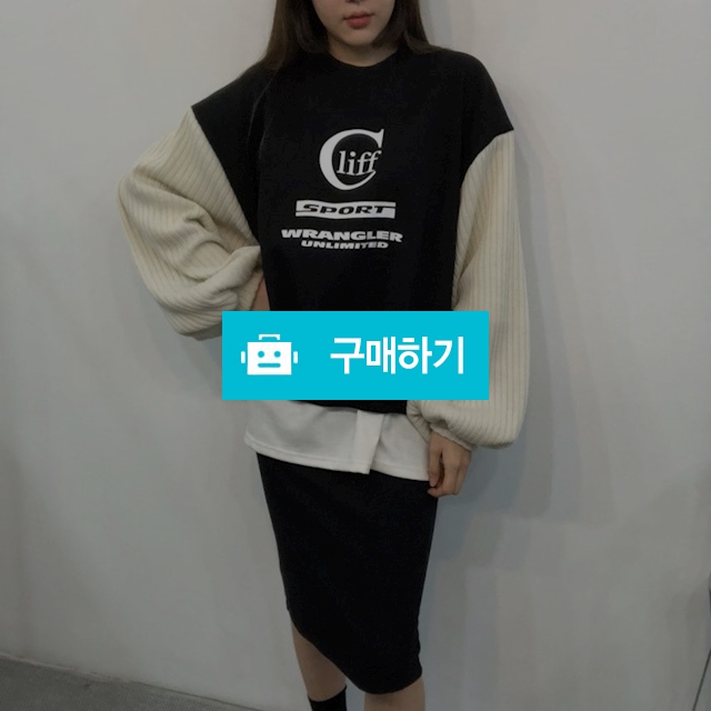 오버핏 배색 유니크 니트 맨투맨 / 김체리님의 스토어 / 디비디비 / 구매하기 / 특가할인