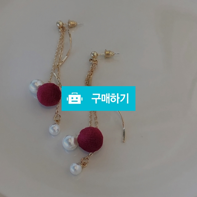 진주 펄 레드 롱 드롭귀걸이 / Pearl Marble / 디비디비 / 구매하기 / 특가할인