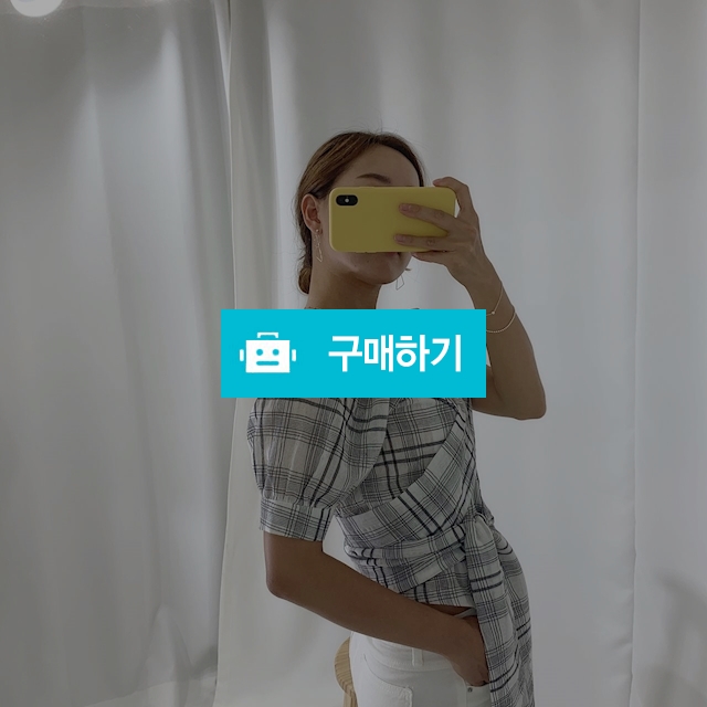 언발 랩 체크 브이넥 블라우스 / 비쇼님의 스토어 / 디비디비 / 구매하기 / 특가할인