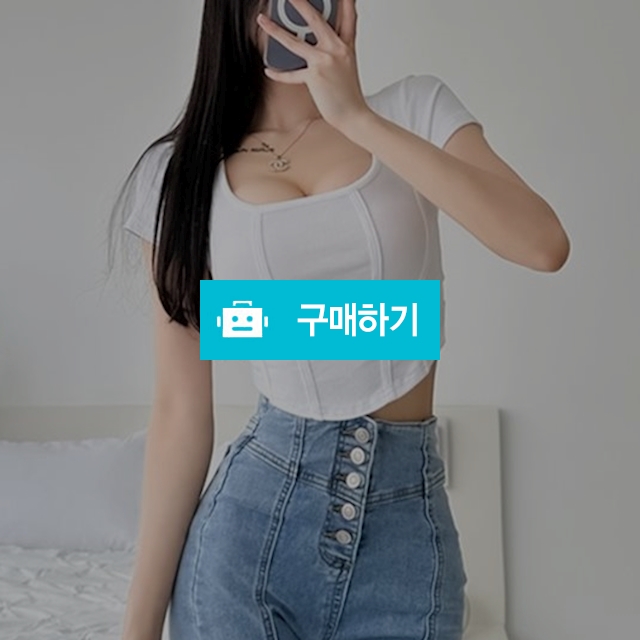 굴림 스퀘어넥 크롭 티셔츠 T 3컬러 파티룩 / 블루빔 / 디비디비 / 구매하기 / 특가할인