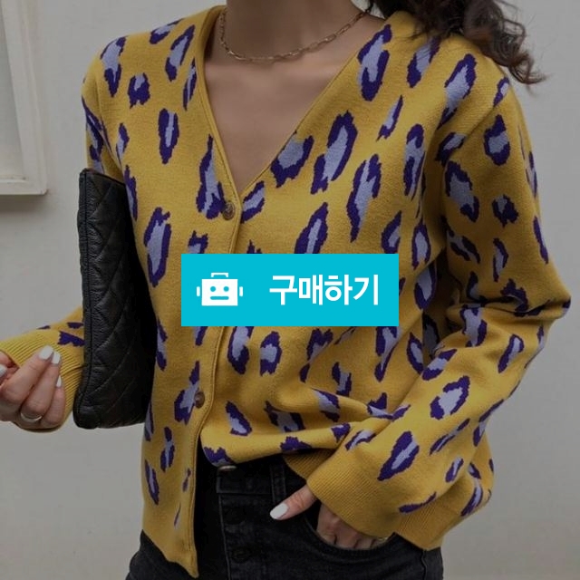 브이넥 가을 레오파드 호피 가디건 / 노블마인 / 디비디비 / 구매하기 / 특가할인