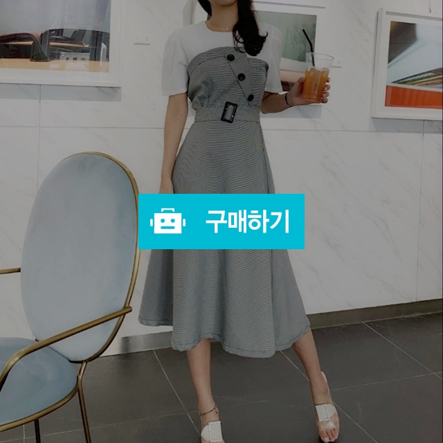 레이어드 체크 벨트 롱 원피스 / 슈트잇슈님의 스토어 / 디비디비 / 구매하기 / 특가할인