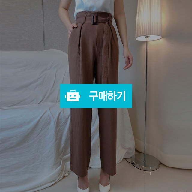 벨트SET 하이웨스트 핀턱 세미 와이드 린넨 슬랙스 (브라운 베이지) / 만자린다님의 스토어 / 디비디비 / 구매하기 / 특가할인