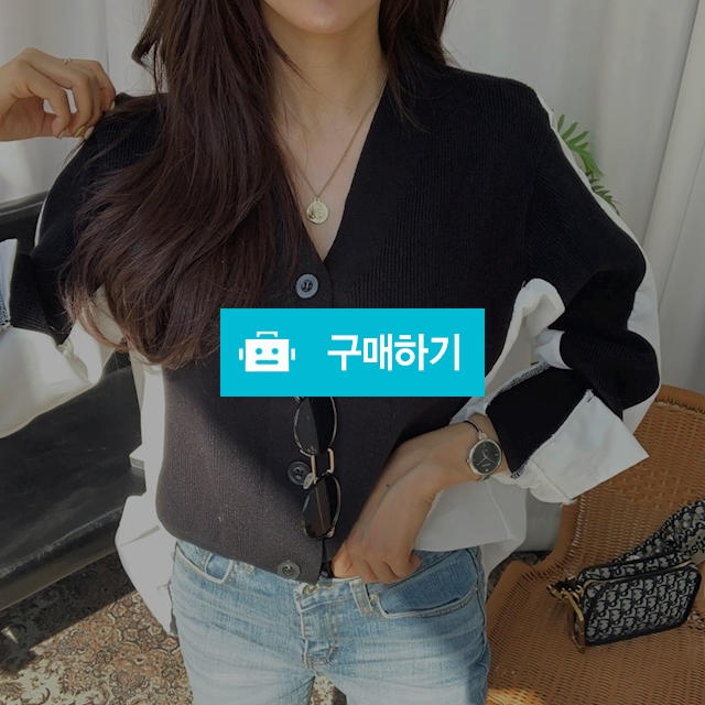 셔츠 블라우스 배색 니트 가디건 / 더희룸님의 스토어 / 디비디비 / 구매하기 / 특가할인