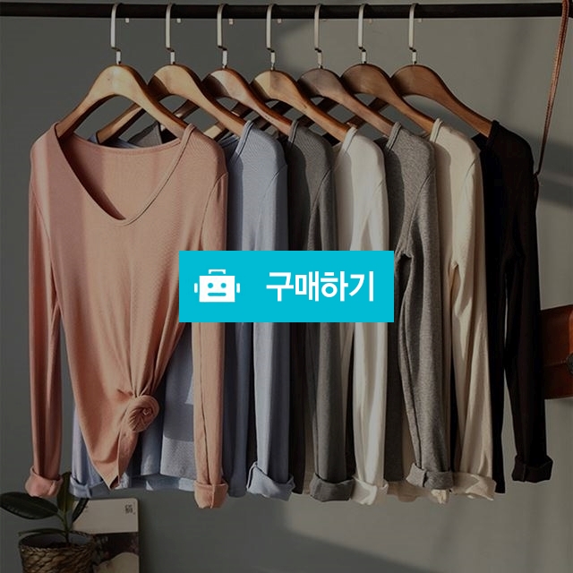 클래식 데일리 무지 브이넥 긴팔티 / 모드페이지 / 디비디비 / 구매하기 / 특가할인