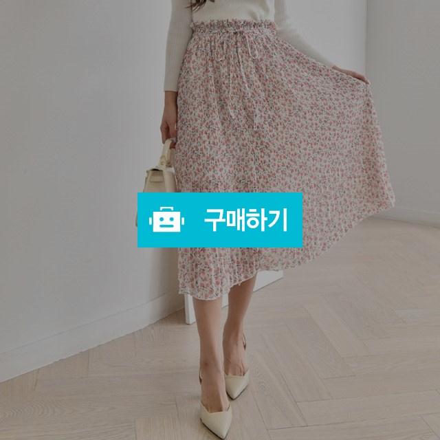 플라워 잔주름 쉬폰 밴딩 허리끈 롱스커트 / 겟잇미 / 디비디비 / 구매하기 / 특가할인