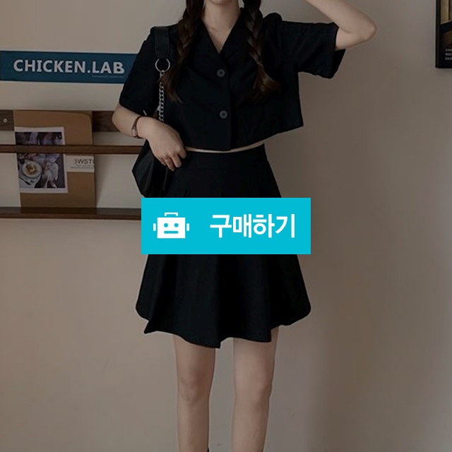 여성 크롭 단추 상의 미니스커트 투피스 / 와드팩토리 / 디비디비 / 구매하기 / 특가할인