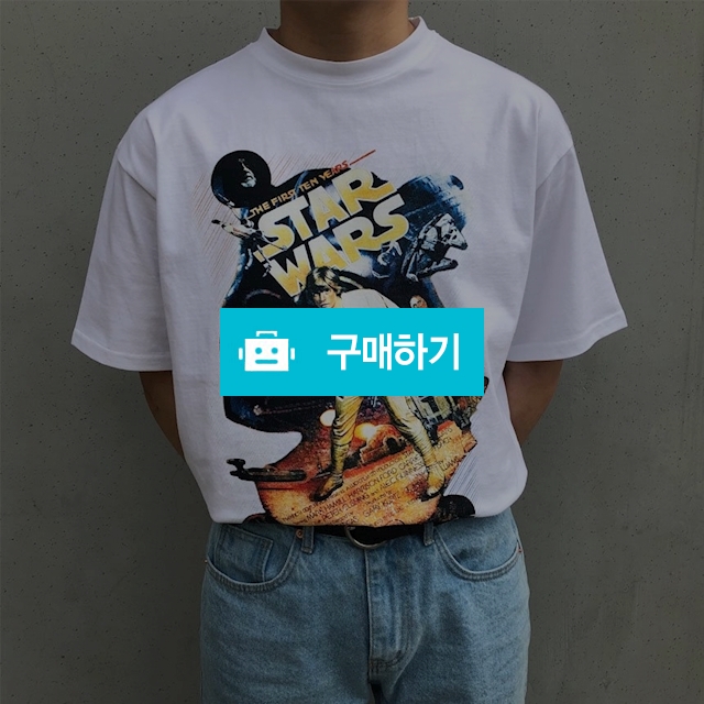 스타워즈 오버핏 프린팅 티셔츠(화이트) / 우제스트 / 디비디비 / 구매하기 / 특가할인