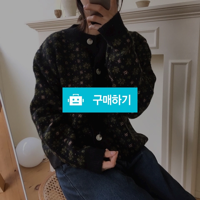 빈티지 자가드 플라워 꽃 울 니트 가디건 / 쏘울미의 톡톡 스타일 / 디비디비 / 구매하기 / 특가할인