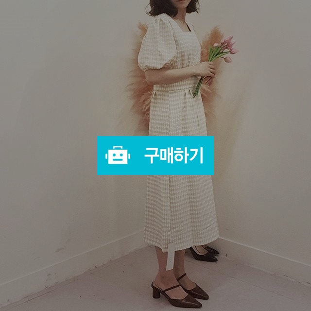 체크 퍼프 원피스 / 제이오공이 / 디비디비 / 구매하기 / 특가할인
