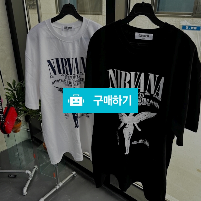 30수 면티 너바나 티셔츠 락밴드 티셔츠 오버핏 반팔 / 스월빈 / 디비디비 / 구매하기 / 특가할인