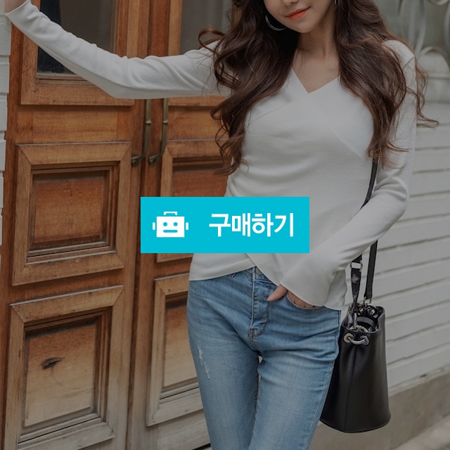 골지 브이넥 주름 티셔츠 2color / SE언니 님의 스토어 / 디비디비 / 구매하기 / 특가할인