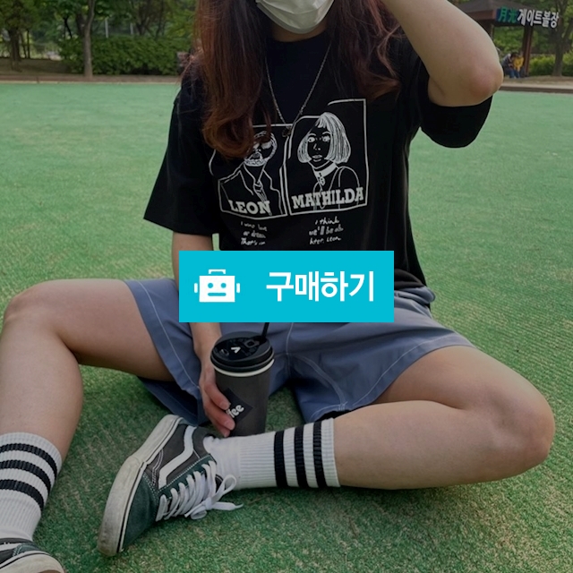 남녀공용 레옹 프린팅 반팔 티셔츠 / 민클로즈 / 디비디비 / 구매하기 / 특가할인