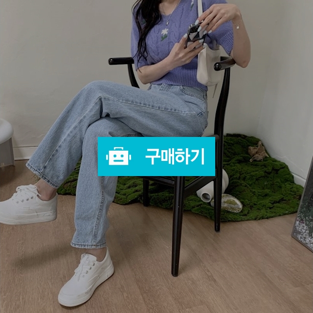 여성 난스판 와이드 보이핏 연청바지 / 민클로즈 / 디비디비 / 구매하기 / 특가할인