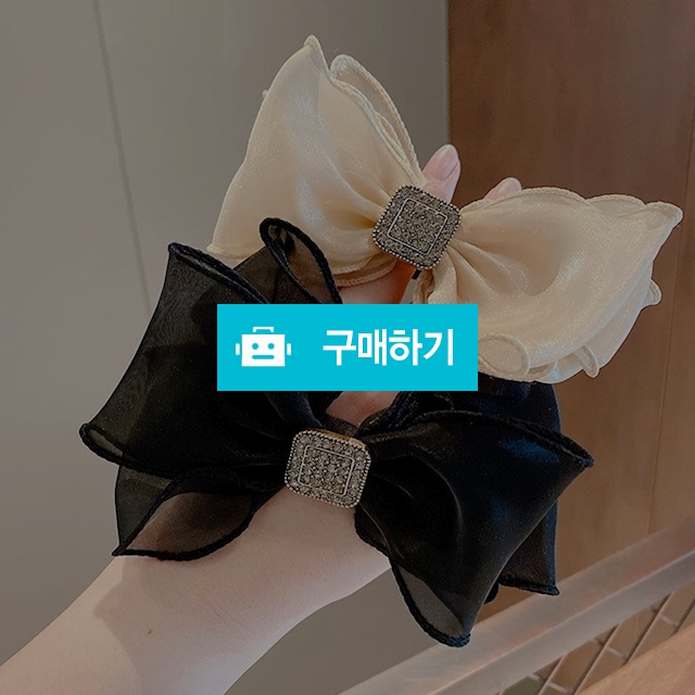 블링 큐빅 스퀘어 쉬폰 리본 헤어 머리끈 / 앤어바웃 / 디비디비 / 구매하기 / 특가할인