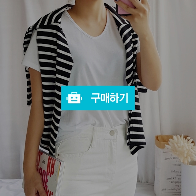 소매 트임 단가라 루즈핏 티셔츠 / 룸루무님의 스토어 / 디비디비 / 구매하기 / 특가할인