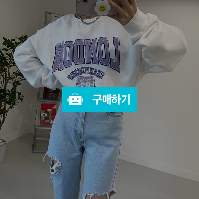 어반조이 / 여자 크렉 레터링 나염 긴팔 루즈핏 맨투맨 티셔츠 / 어반조이 / 디비디비 / 구매하기 / 특가할인