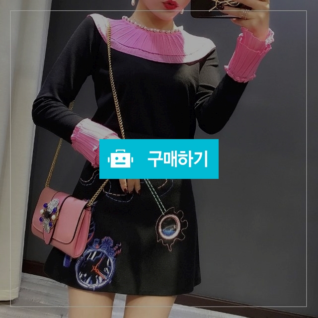 (해외수입)핑크진주프릴넥 블랙 니트 탑 / 비비드걸님의 스토어 / 디비디비 / 구매하기 / 특가할인
