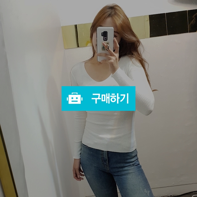 슬림 브이니트 스판 골지티셔츠 / 난언니네님의 스토어 / 디비디비 / 구매하기 / 특가할인