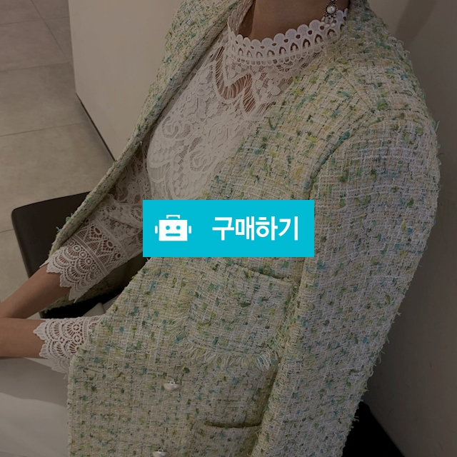 브이넥 체크 노카라 트위드 자켓 / 몽아미 / 디비디비 / 구매하기 / 특가할인