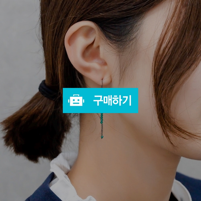 실버925 포포링 천연석 체인 드롭 귀걸이 / 엘라실버 / 디비디비 / 구매하기 / 특가할인