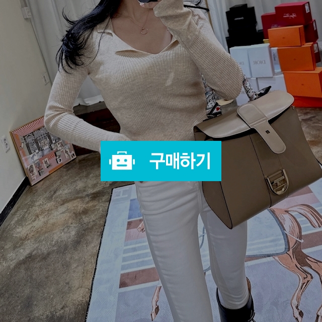 딥 카라 소매벌룬 여성스러운 니트2color / 니니비브 / 디비디비 / 구매하기 / 특가할인