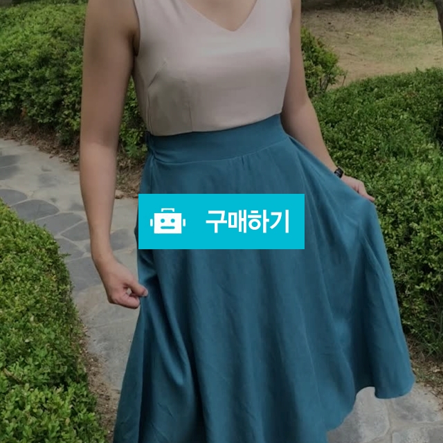 민소매 배색 브이넥 롱 원피스 / 프롬라콩 / 디비디비 / 구매하기 / 특가할인