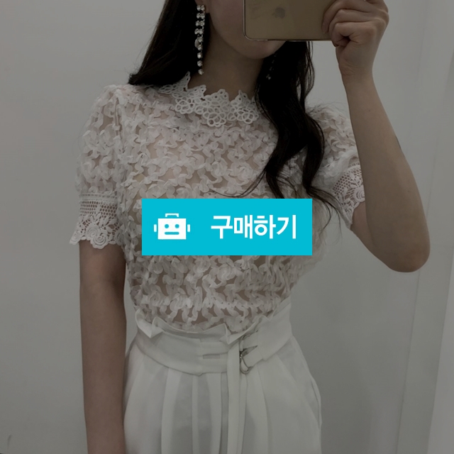 반팔 시스루 레이스 블라우스 / 럽엔 / 디비디비 / 구매하기 / 특가할인