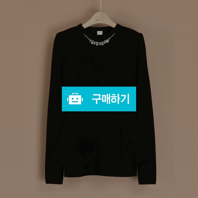 울 라운드 슬림핏 비즈 보석 니트 티 / 오드리옷짱 / 디비디비 / 구매하기 / 특가할인