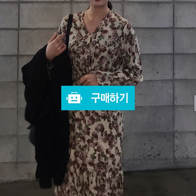 브이넥 주름 플라워 원피스 / 블링데이지 / 디비디비 / 구매하기 / 특가할인