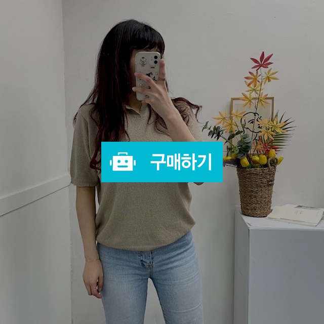 남녀공용 루즈핏 부클 카라 반팔 니트 / 민클로즈 / 디비디비 / 구매하기 / 특가할인