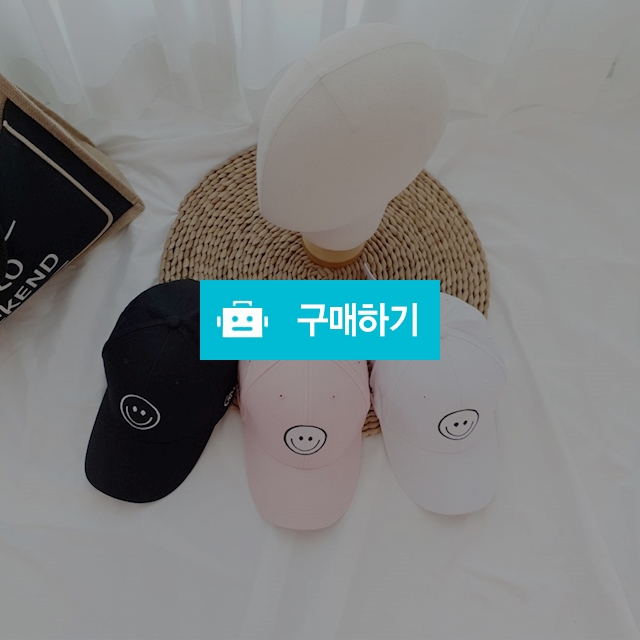 화이트 원형 스마일 베이직 커플 볼캡 / 레인핑크님의 스토어 / 디비디비 / 구매하기 / 특가할인