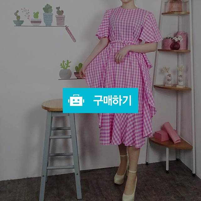 체크 로브 프릴 언발 롱원피스 / 쁘레시오님의 스토어 / 디비디비 / 구매하기 / 특가할인