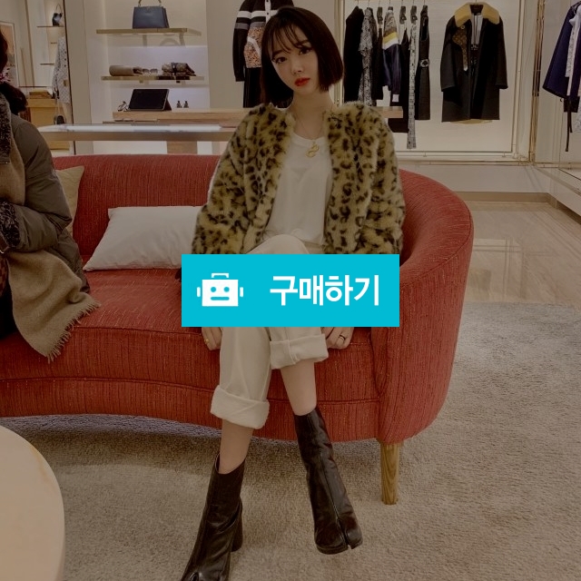 레오파드 호피 숏 페이크퍼 코트 / NINNA / 디비디비 / 구매하기 / 특가할인