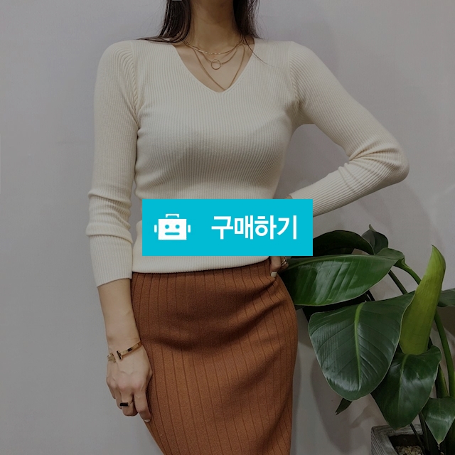 골지 브이넥 니트 / 제이루루 / 디비디비 / 구매하기 / 특가할인