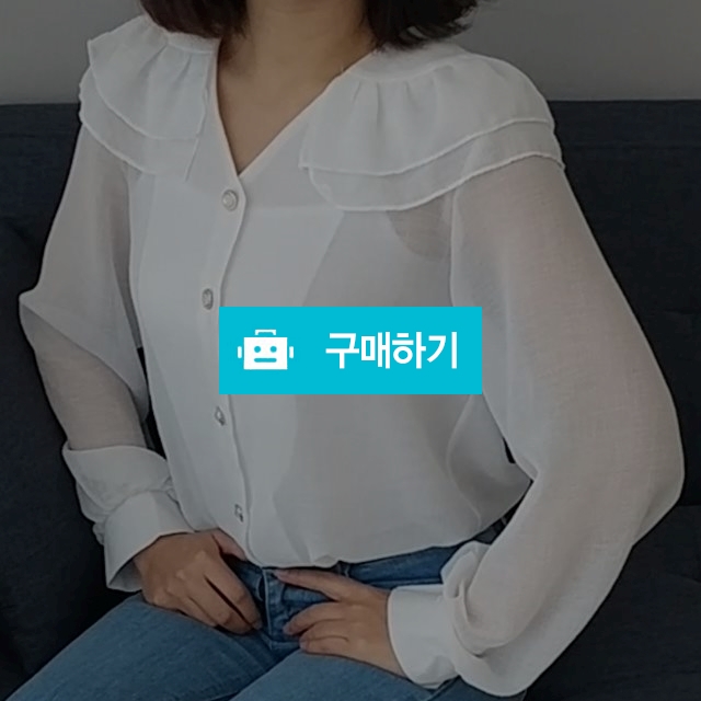 러플 브이넥 시스루 블라우스 / 애플블라썸 / 디비디비 / 구매하기 / 특가할인