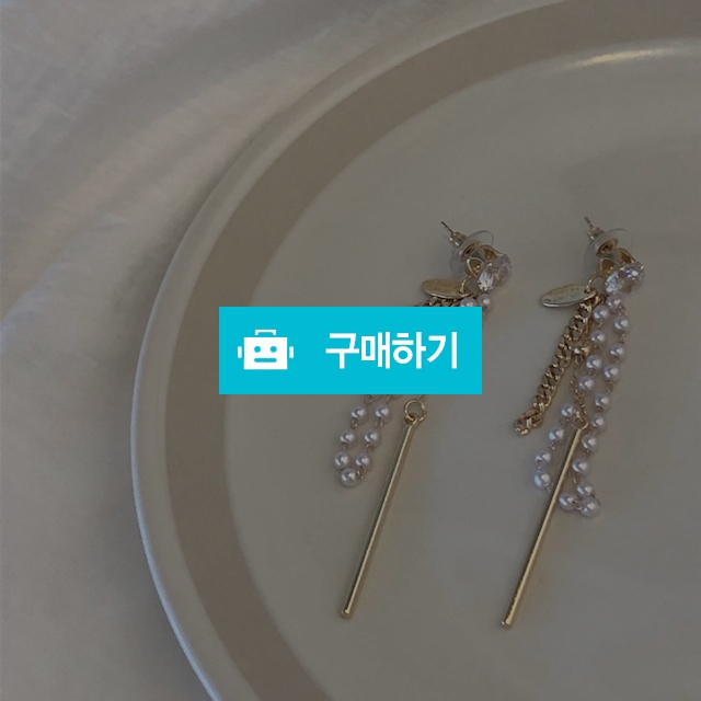 핸드메이드 진주 골드 체인 드롭귀걸이 / Pearl Marble / 디비디비 / 구매하기 / 특가할인