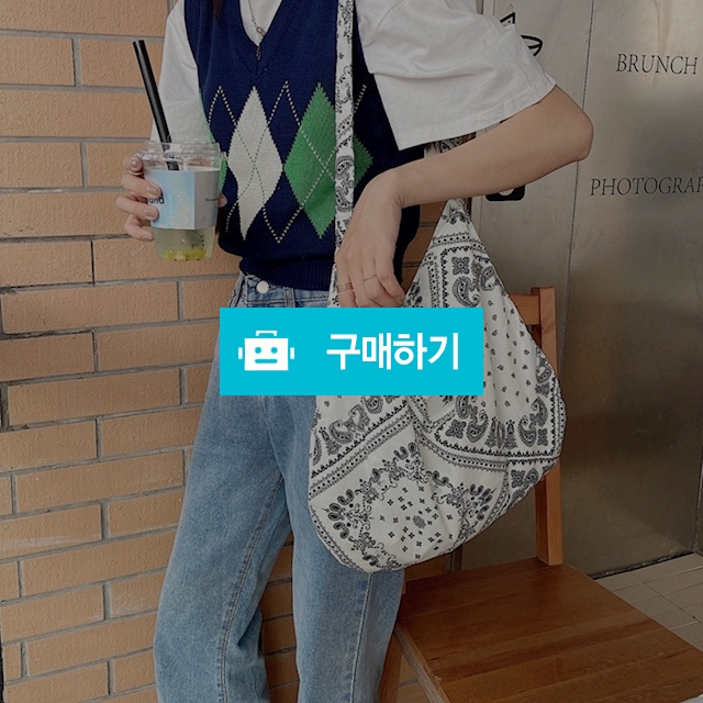 페이즐리 반다나 패턴 에코백 천 가방 에스닉 호보백 연예인 코디 아이템 봄 여름 / 댕유마켓님의 스토어 / 디비디비 / 구매하기 / 특가할인
