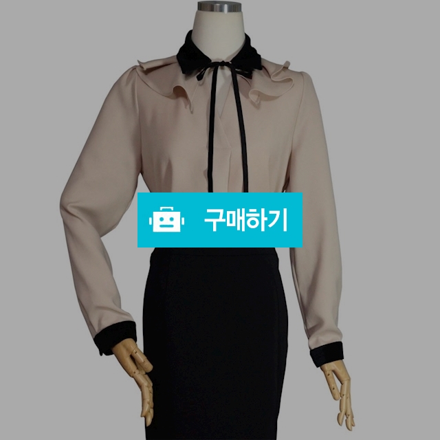 프릴 벨벳 리본 배색카라 블라우스 / 오드리옷짱 / 디비디비 / 구매하기 / 특가할인