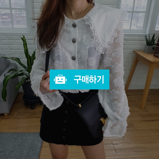 플라워 레이스 카라 시스루 블라우스 / ullby님의 스토어 / 디비디비 / 구매하기 / 특가할인
